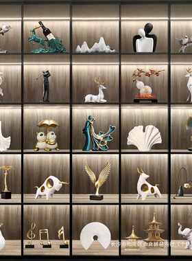 新房客厅软装电视柜酒柜装饰品感摆件现代轻奢艺术品