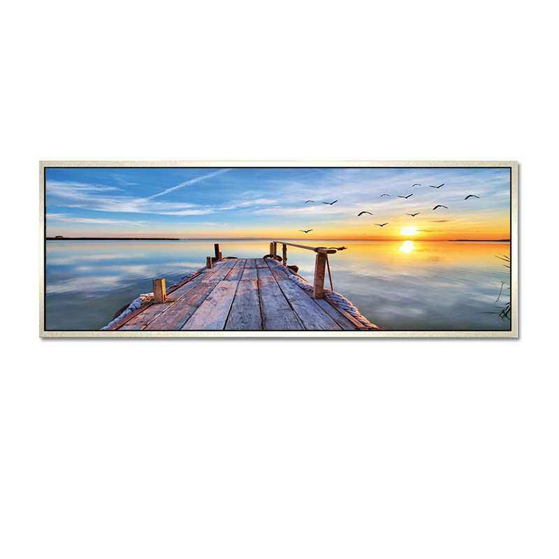 风景床头客海边海边码头景壁画墙沙发简约背景装饰画画风湖泊挂画,淘宝优惠券,粉丝福利购,淘宝优惠卷