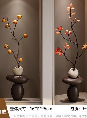 入户玄关壁龛时来运转彷真绿色植物花瓶摆件插花客厅电视柜家居装