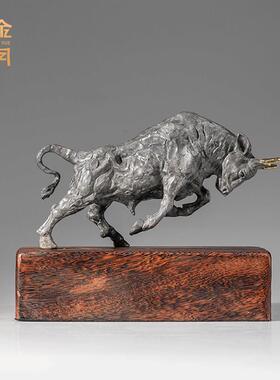 《孺子牛》全黄铜牛摆件工艺品铜器办公室领导装饰品公司开 业礼