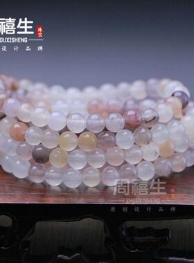 2026A金丝玉手新疆6mm多圈手链 金丝玉紫罗兰色玉石女款串礼品