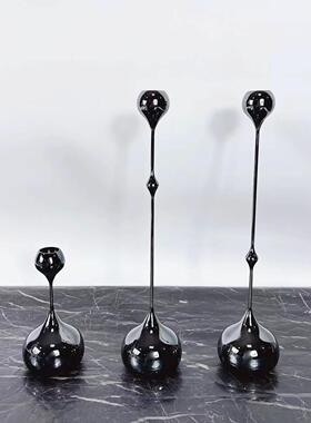 北欧金水滴烛术台摆件简约样板属房6165厅创意艺软客装饰品