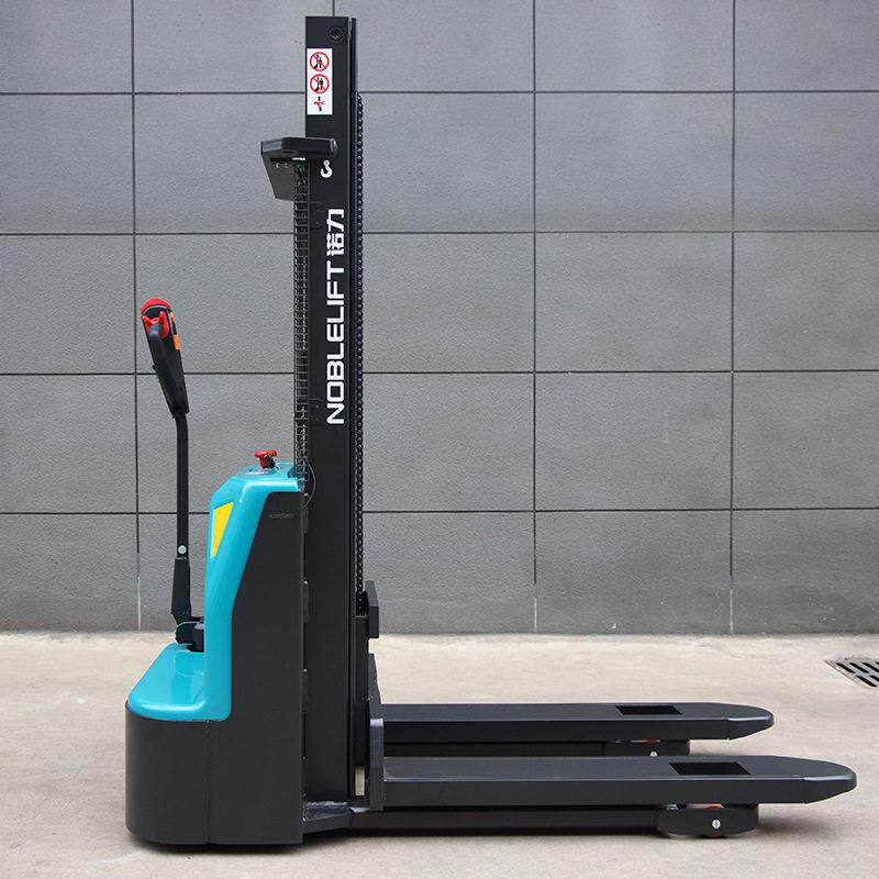 Forklift fully electric 1 ton 1.5 ton electric pallet truck electric stacker walking type long handle lead acid