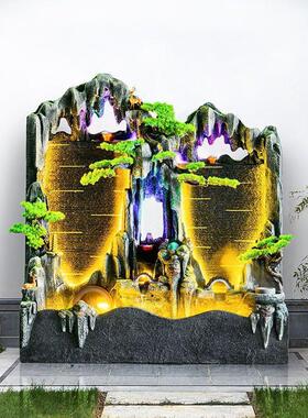 水幕墙流水喷泉屏风隔断玄关公司会所别墅花园庭院假山造景摆件