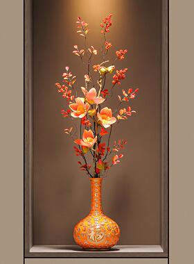 创意极简艺术花瓶摆件客厅玄关壁龛细长仿真花装饰品乔迁开业礼物