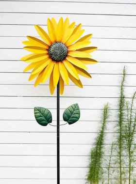 向日葵风车B&B别墅露台创意景观装饰品铁户外花园装饰旋转庭院