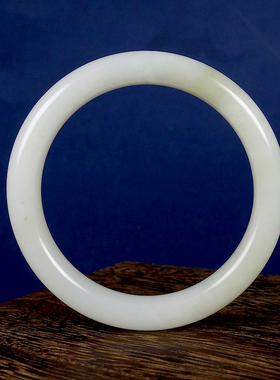 内径57mm保真新疆和田玉且末料糖羊脂白玉金山糖女款手镯49.60g