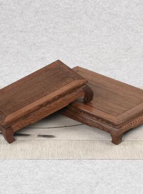 鸡翅木长方形底座花瓶花盆盆景佛像工艺品茶具摆件托架实木质新品