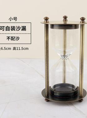 新款直销金属自装沙的沙漏 家居装饰品玻璃摆件沙漏计时器纪念工