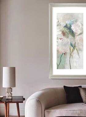 art现代简约花卉装饰画单幅玄关过道挂画抽象艺术画实木框画