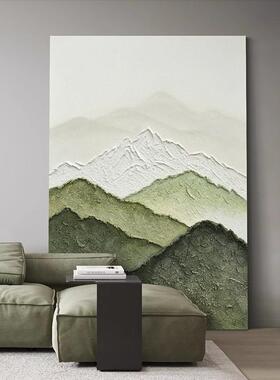 背有靠山手绘油画高级感客厅沙发背景墙装饰画抽象走廊玄关挂画