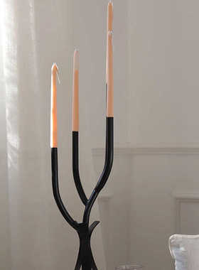 法式中古风多头金属烛台圣诞蜡烛烛台氛围感装饰摆件树枝造型摆件