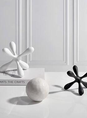 简约现代创意几何分子球压书纸镇摆件样板间售楼处书房桌面装饰品