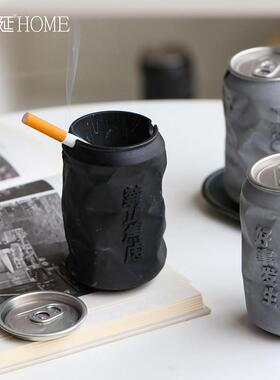 烟灰缸创意个性潮流轻奢大号客厅办公室家用烟缸有盖防飞灰ins风