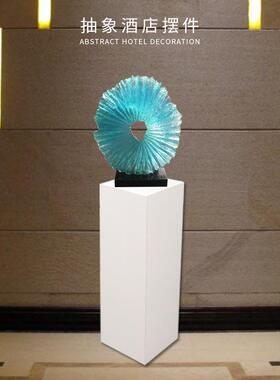 酒店大堂透明树脂雕塑玄关摆件样版房客厅前台装饰水浪假山艺术品