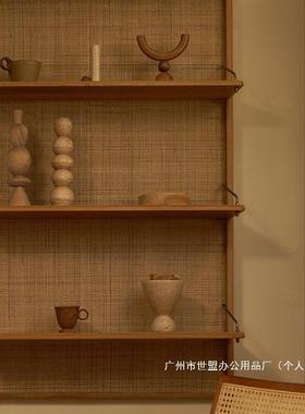 荣侘寂装饰摆件拍摄道具盛邦几何实木壁中古现代木头艺术雕