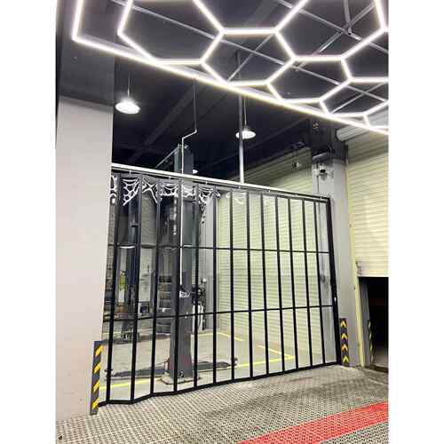 洗车房铝合金折叠门无下轨商场店铺拉门汽车美容车间防尘隔断门 - 图3