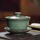 Kungfu tea set handmade three-cai bowl factory ຂາຍໂດຍກົງ ceramic Ge kiln ice crack tea cup hand-caught tea bowl