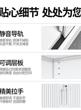 推拉卷门柜公文件柜铁皮柜档案资料柜带锁家用书柜阳台储物柜子