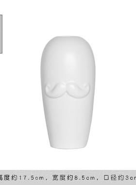 高档北欧白色陶厅瓷人脸创意艺术时装尚潮流家居客房间sin饰品摆