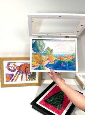 奖状收纳儿童画装裱画框翻盖存储A4A3画纸幼儿园作品展示8K相框