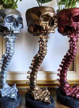 爆款 Skull Planter & Spine Stand Sets 骷髅花盆和脊椎