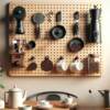 Solid wood hole board coffee tool storage wall rack Internet celebrity accessories display rack creative simple coffee corner