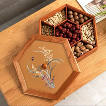 Su embroidery swing piece New Chinese solid wood embroidery fruit pan Sesame Racing Show upscale New Years full box collection for gifts