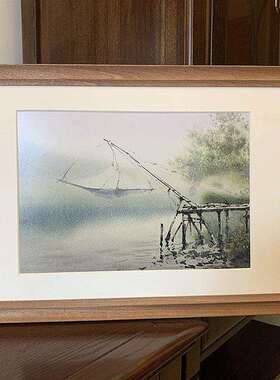 a4画框装裱实木定制原木色框8开卡纸版画素描裱框简约A3相框挂墙