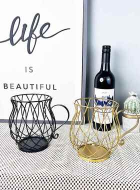 咖啡胶囊铁艺置物架轻奢家居零食糖果收纳架咖啡店展示架工艺摆件