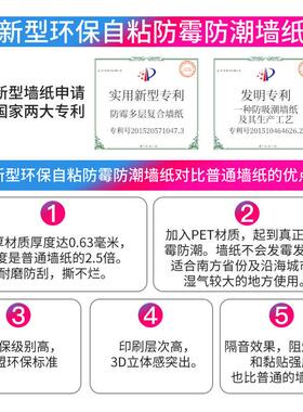 加厚环保纯白色矽藻泥防水潮贴壁纸自粘卧室房间客厅装饰温馨壁纸