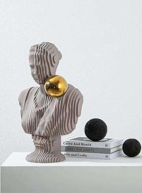 现代轻奢切形女人物艺术雕塑样板房办公室书柜创意家居工艺品摆件