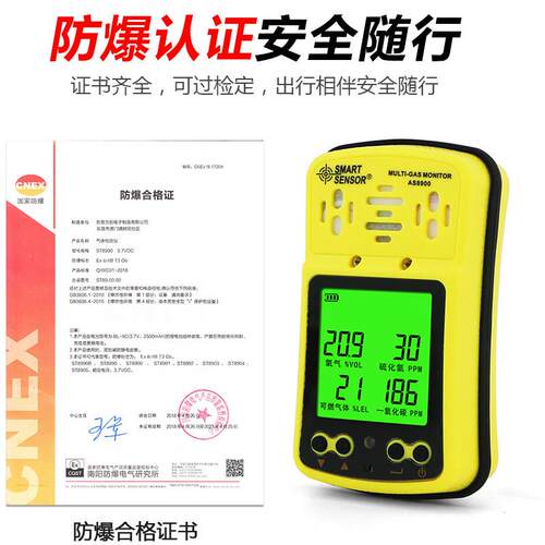 希玛四合一有毒有害气体检测仪可燃气工业氧气一氧化碳检测AS8900 - 图1
