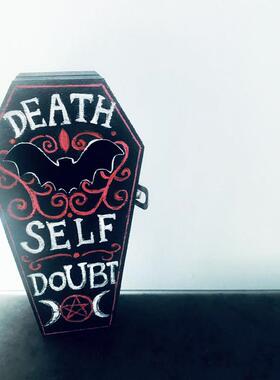 万圣节骷髅套娃小棺材手绘个性礼物摆件纹身店生日