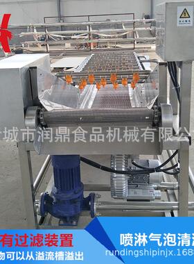 厂家定制扇贝专用去泥沙设备 根茎类蔬菜自动出料毛辊清洗机价格