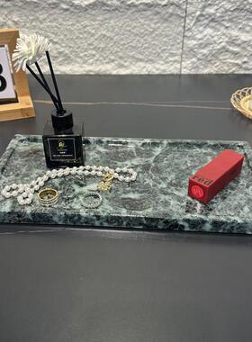 天然洗大理石奢石托卫盘摆件生间洗手台漱品毛巾香薰置DFB物收用