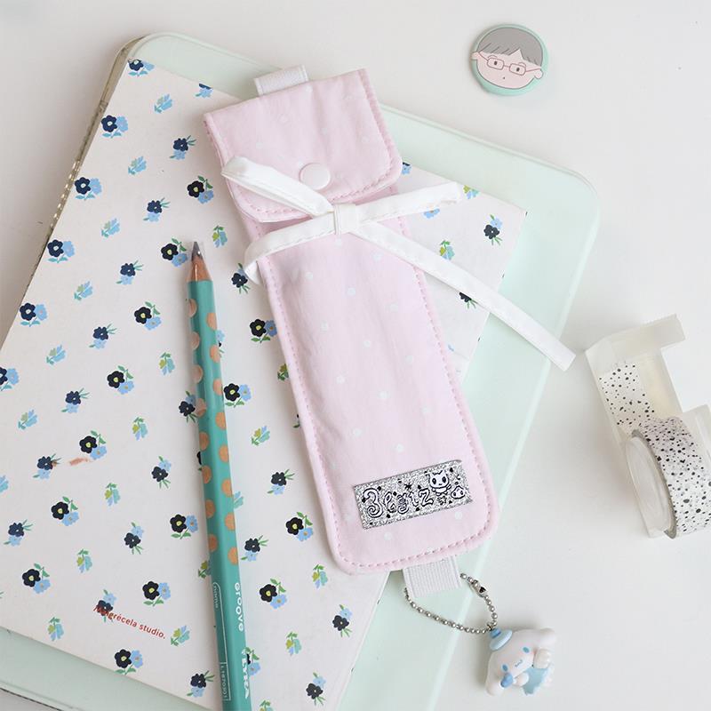 3egiz原创书签笔套波点蝴蝶结可爱小笔袋便携高颜值ipad书本绑带 - 图2