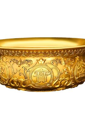 实心黄铜聚宝盆摆件铜香炉纯居家客厅聚招进宝财店铺柜台玄关礼品