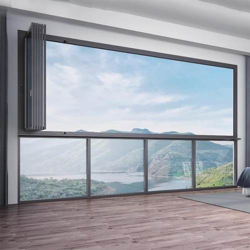 全2024景门自由折叠窗桥断铝窗封拉阳台封窗双扇左右推折叠窗厂家 - 图1