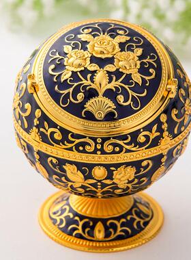 欧式创意金属个性地球仪带盖烟灰缸送男友节日礼品酒店茶几摆件