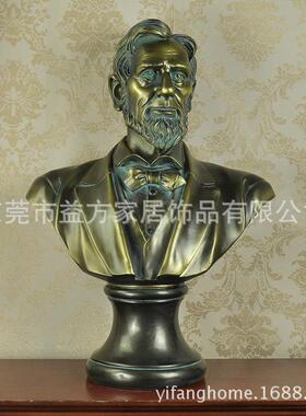 仿青铜色林肯总统雕像摆件客厅新房酒店会所家居装饰品