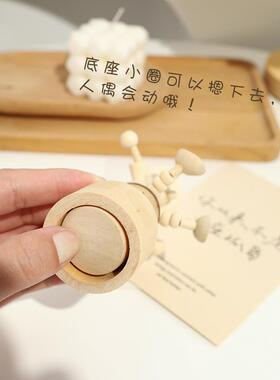 ins拍照小摆件蓝牙收音机复古八音盒木质小丑治愈系桌面装饰道具