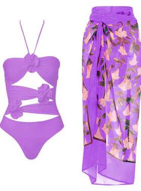 One-piece three-dimensional flower swimsuit sexy holiday