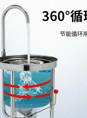洗米机全自动不锈钢25kg50KG100公斤大型水压式冲洗淘米机商用