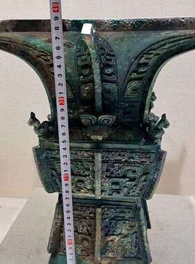 商代妇好方尊仿古青铜器工艺品摆件高品古玩容酒器立四鸟带铭文樽