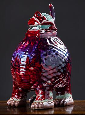 钧瓷窑变天禄貔貅开业送礼客厅摆件家居装饰品大号玄关工艺品摆设