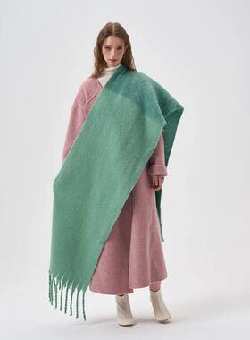 Colorblock Woman Scarves Imitation Cashmere Scarf Big Size W