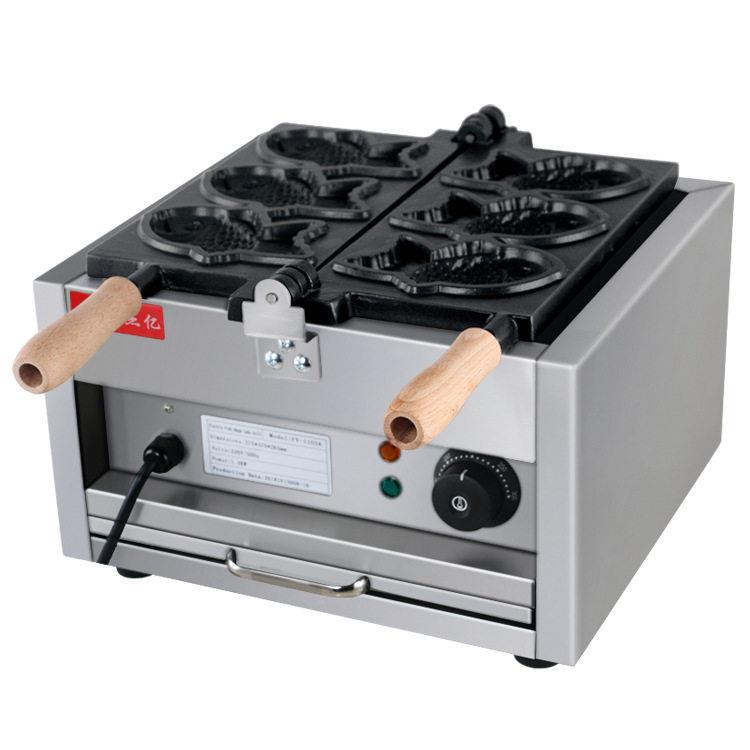 Jieyi grilled fish cake machine commercial electric sea bream grill Korean small fish cake machine plate three fish grilled cake machine snack equipment