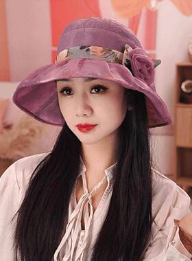 夏天防晒渔夫帽子女款2026新款春季薄款可折叠盆帽户外大檐遮阳帽