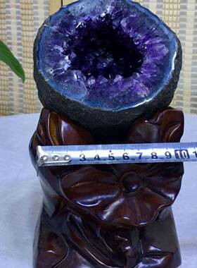 巴西乌拉圭钱袋子紫晶洞摆件紫晶洞紫水晶洞原石聚宝盆钱袋子